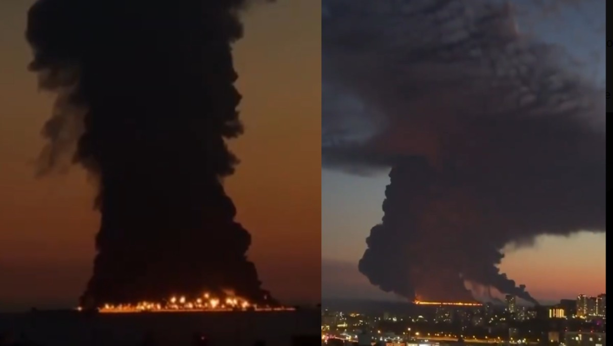 Petrolero se incendia en el mar Negro. | Redes sociales