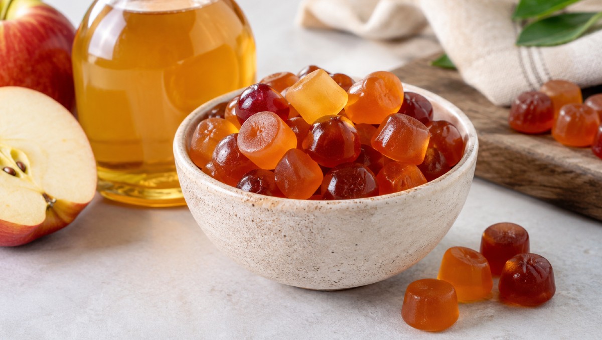 Receta para hacer gomitas de vinagre  de manzana caseras (IA)