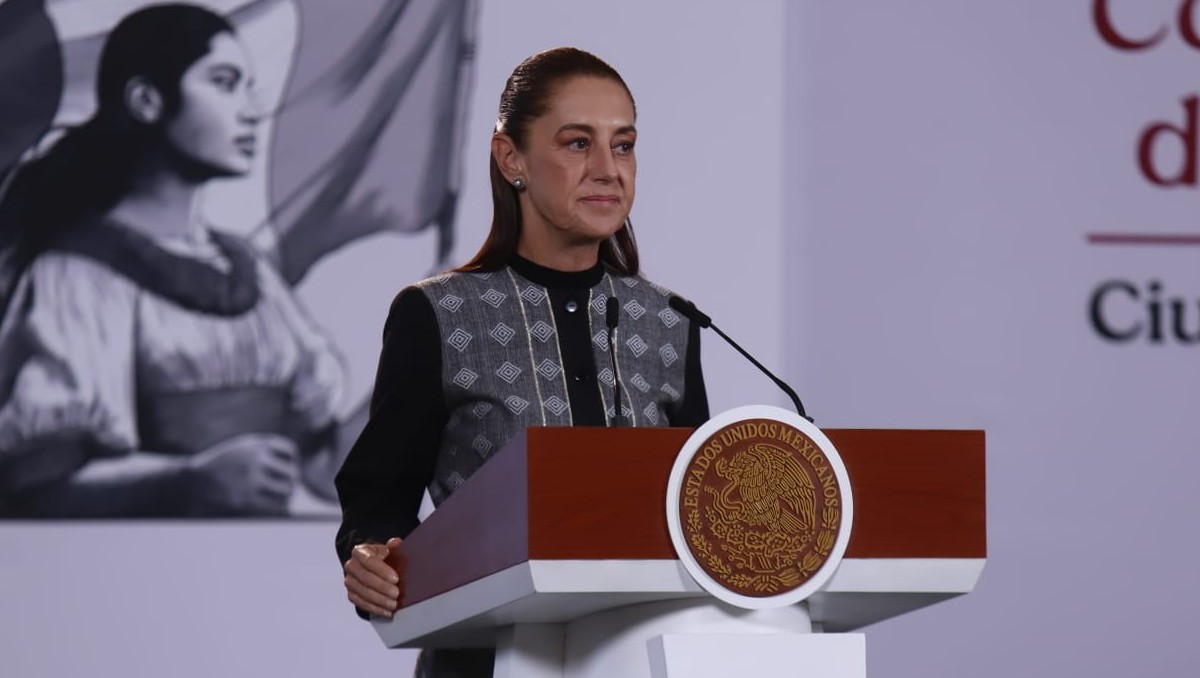Claudia Sheinbaum Pardo  en la conferencia del Pueblo. | Foto: Juan Carlos Bautista