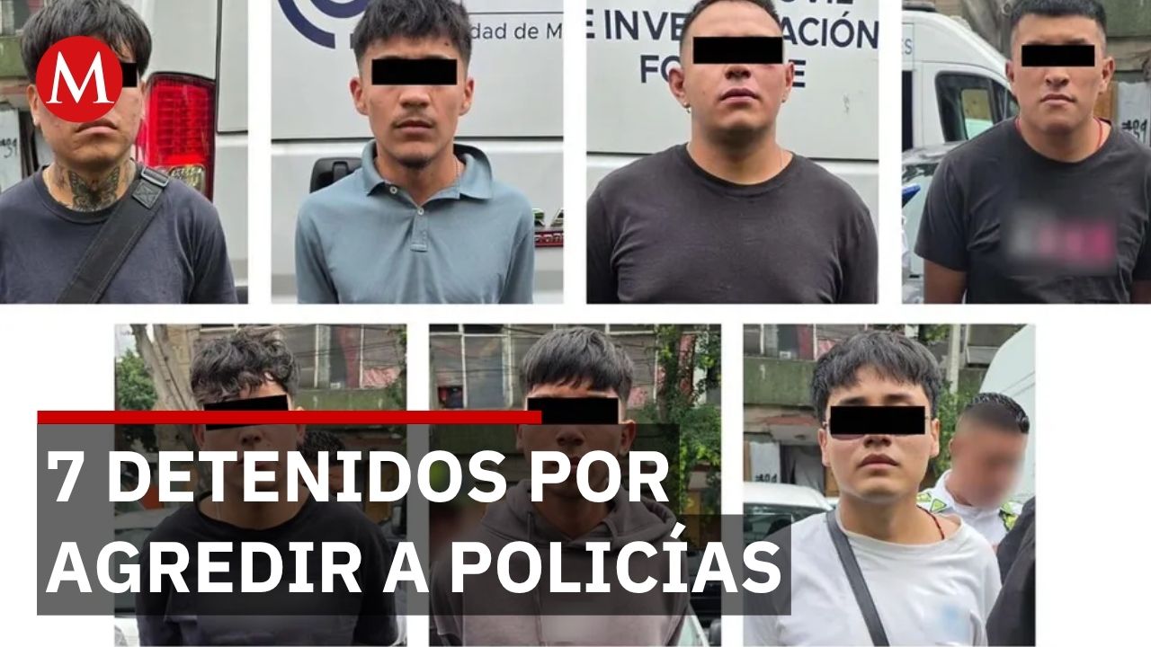 Detienen a 7 hombres por agredir policías en centro histórico