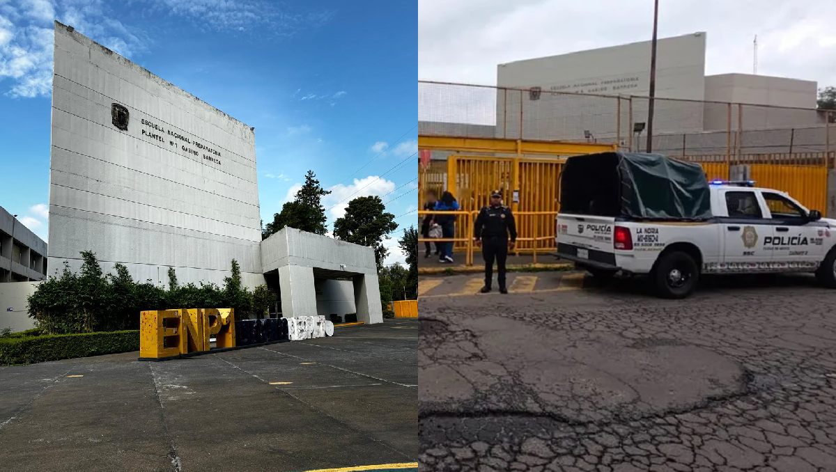 La ENP 1 registra movilización policiaca en el exterior. | Foto: Especial