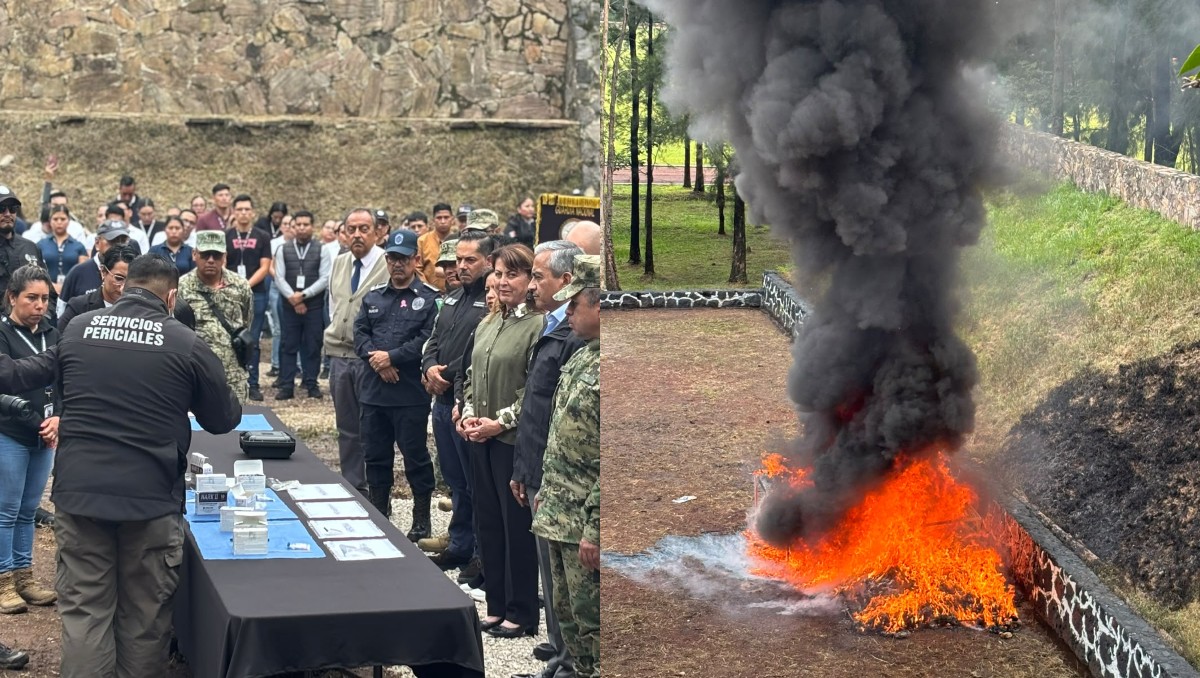 Incineran droga en Morelos. | Foto: Especial