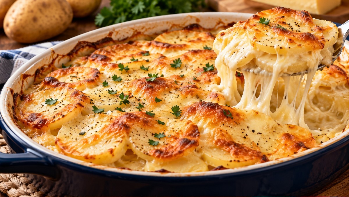 Ingredientes para hacer papas gratinadas. | IA