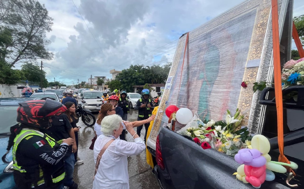 La Antorcha Guadalupana hace escala en Ciudad Madero antes de seguir rumbo a Nueva York. | Foto: Yazmín Sánchez