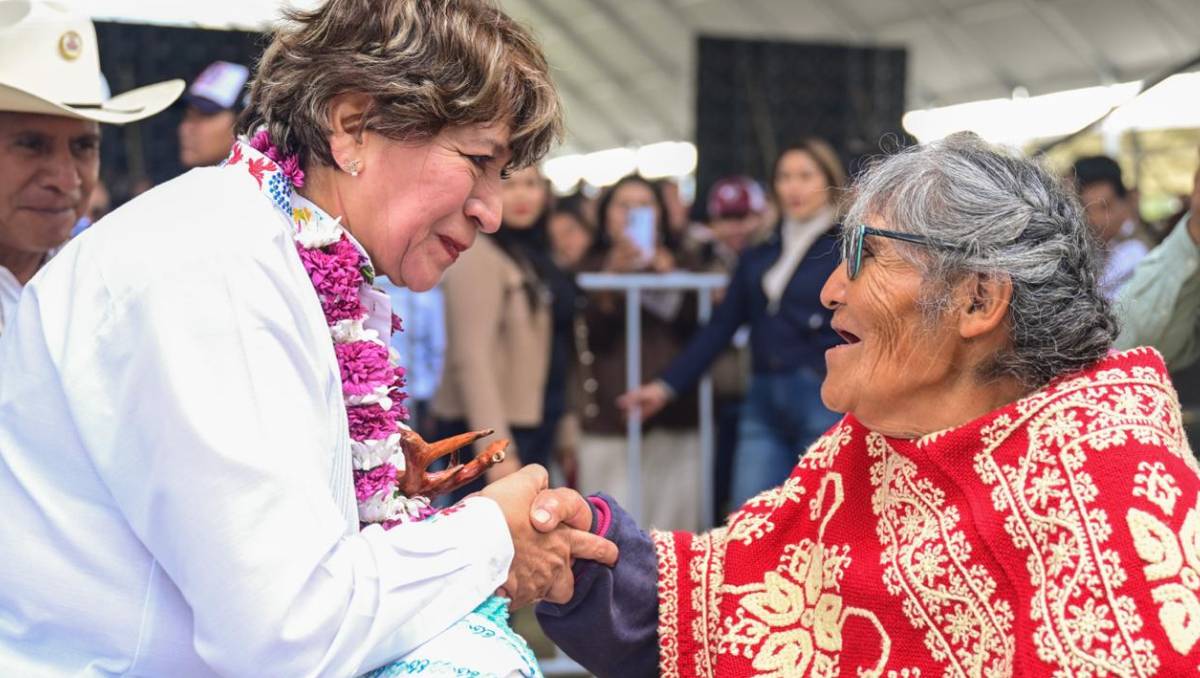 Delfina Gómez en San Felipe del Progreso, Edomex. | Foto: Especial