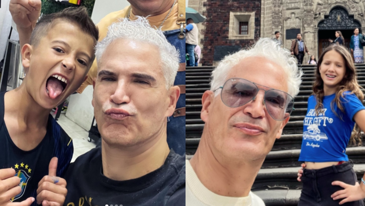 Julio Camejo con sus hijos/ Especial