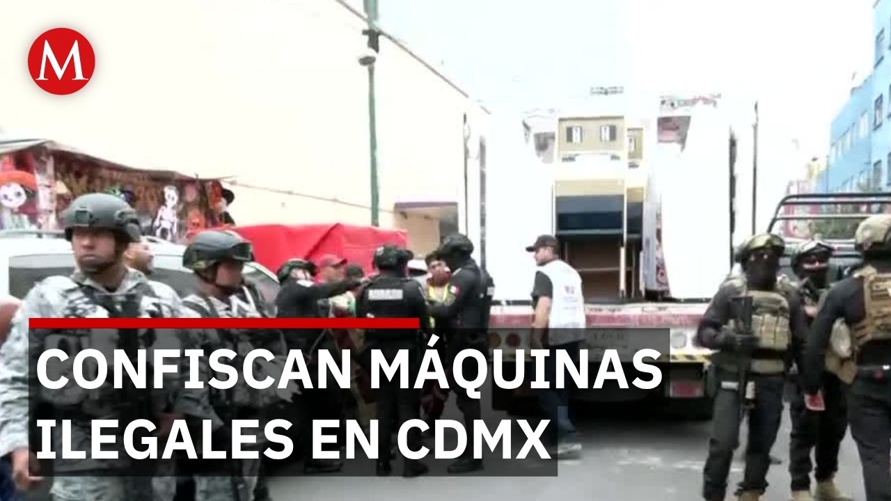 Cuatro operativos simultáneos confiscan máquinas tragamonedas ilegales en CdMx