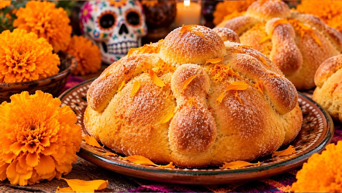 Pan de muerto sabor cempasúchil. | IA