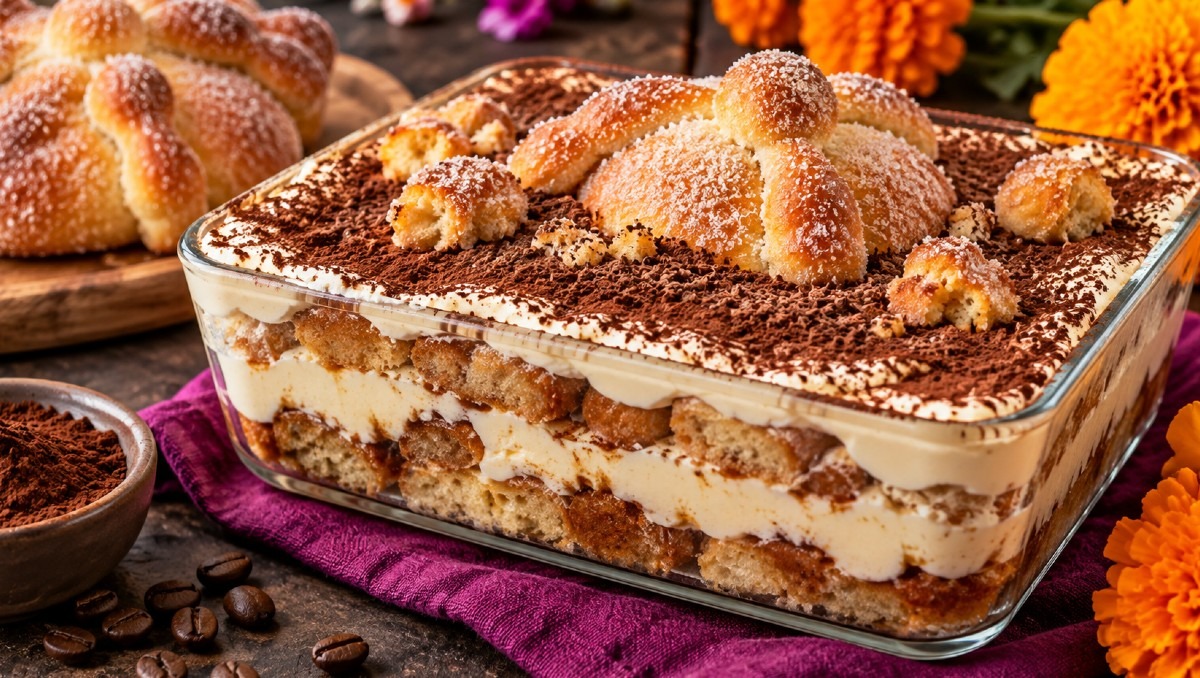 Receta de tiramisu de pan de muerto (IA)