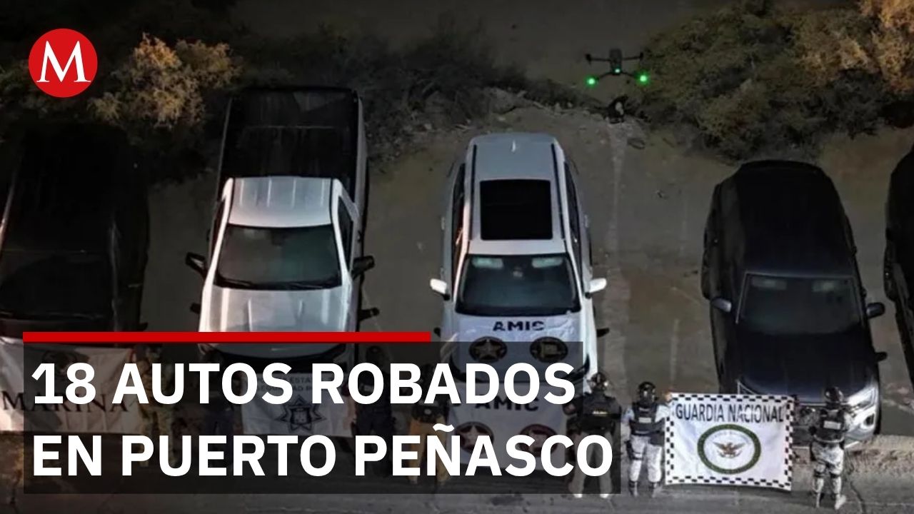 Fiscalía de Sonora asegura 18 autos de lujo robados en EU