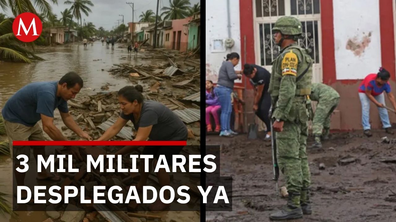 Ejército despliega 3 mil elementos tras huracán 'Simón' en Jalisco