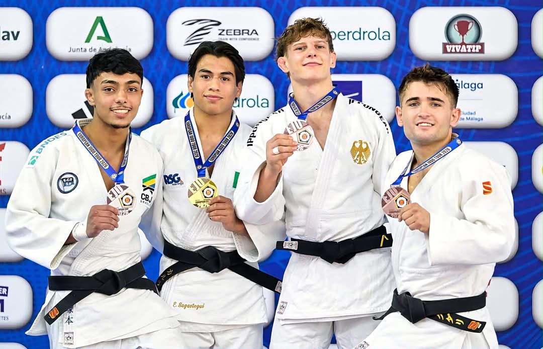 El judoca tamaulipeco Eduardo Sagastegui obtuvo la medalla de oro en la Málaga Senior European Cup 2026, celebrada en España.