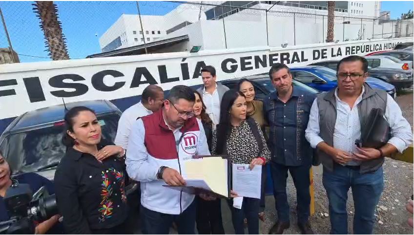 Diputados federales y senadores de Morena denuncian a la senadora Carolina Viggiano ante la FGR. (Guadalupe Trejo)