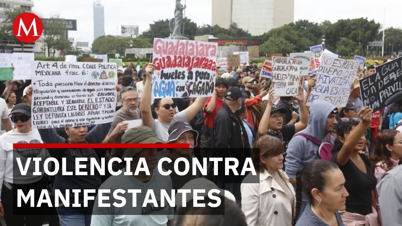 Marcha por agua limpia en Guadalajara termina con 59 heridos