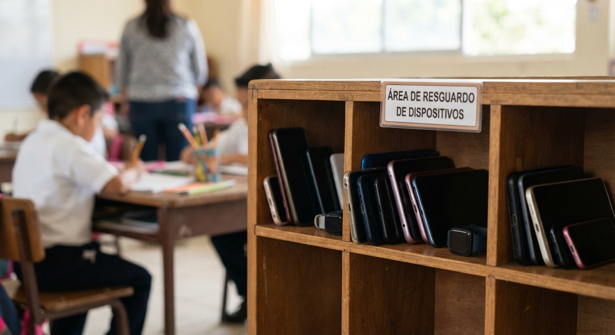 Con la nueva reforma, los estudiantes de preescolar, primaria y secundaria no podrán utilizar pantallas ni dispositivos inteligentes. | IA