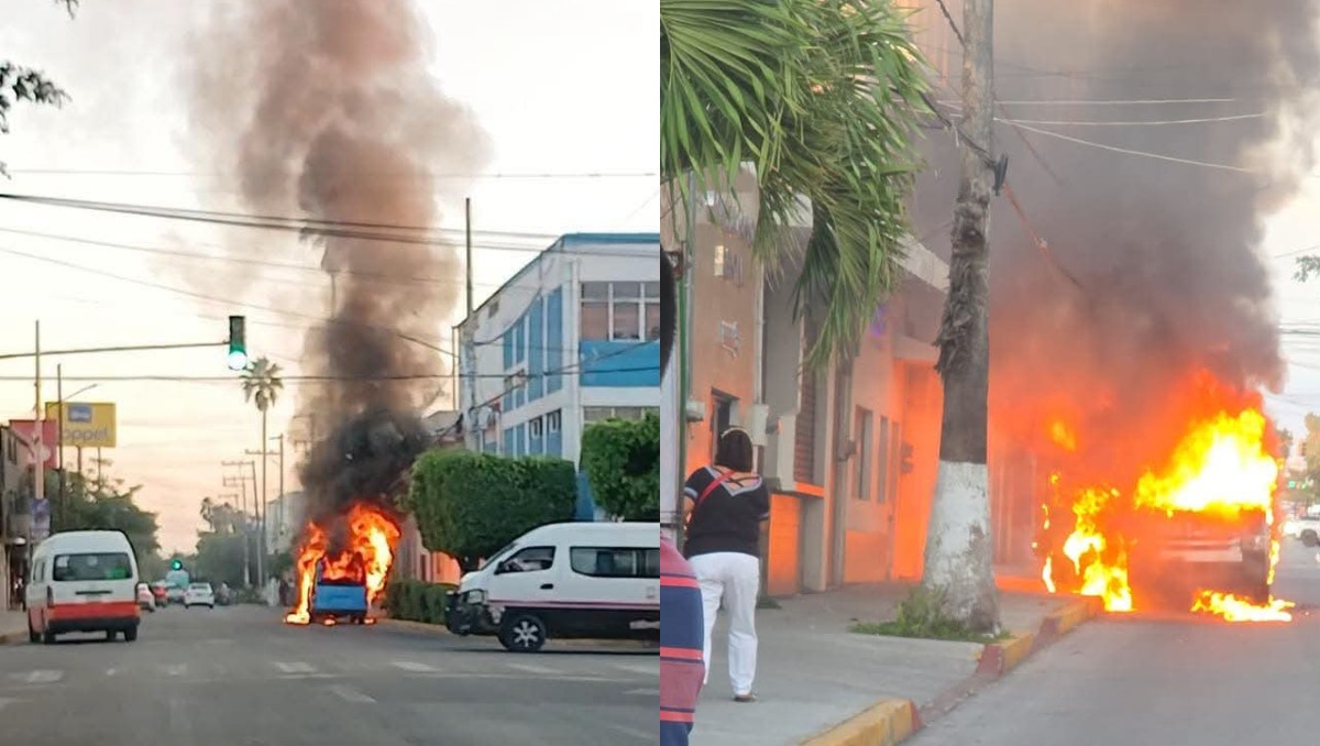 Incendian unidades de transporte público. | Foto: Especial
