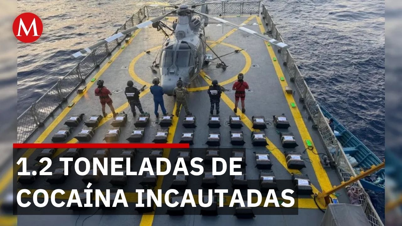 Marina asegura 1.2 toneladas de cocaína en operativo frente a Oaxaca