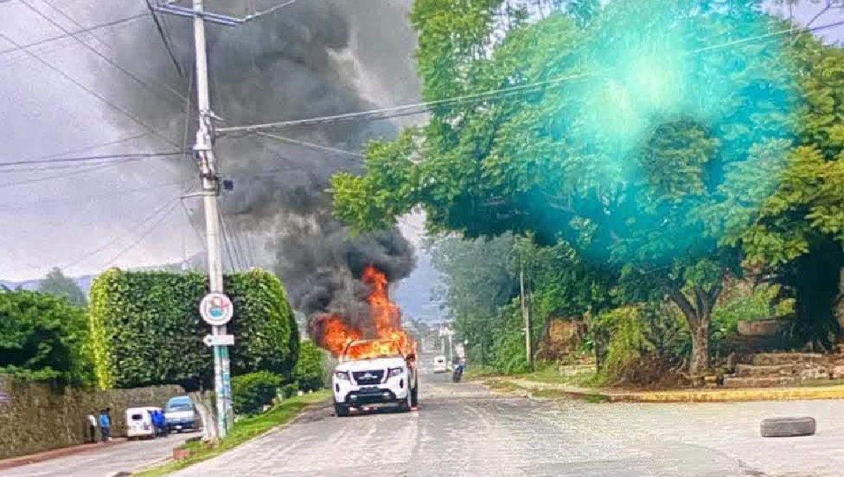 El municipio de Totolapan registró bloqueos e incendios por la captura de un criminal. | Foto: RRSS