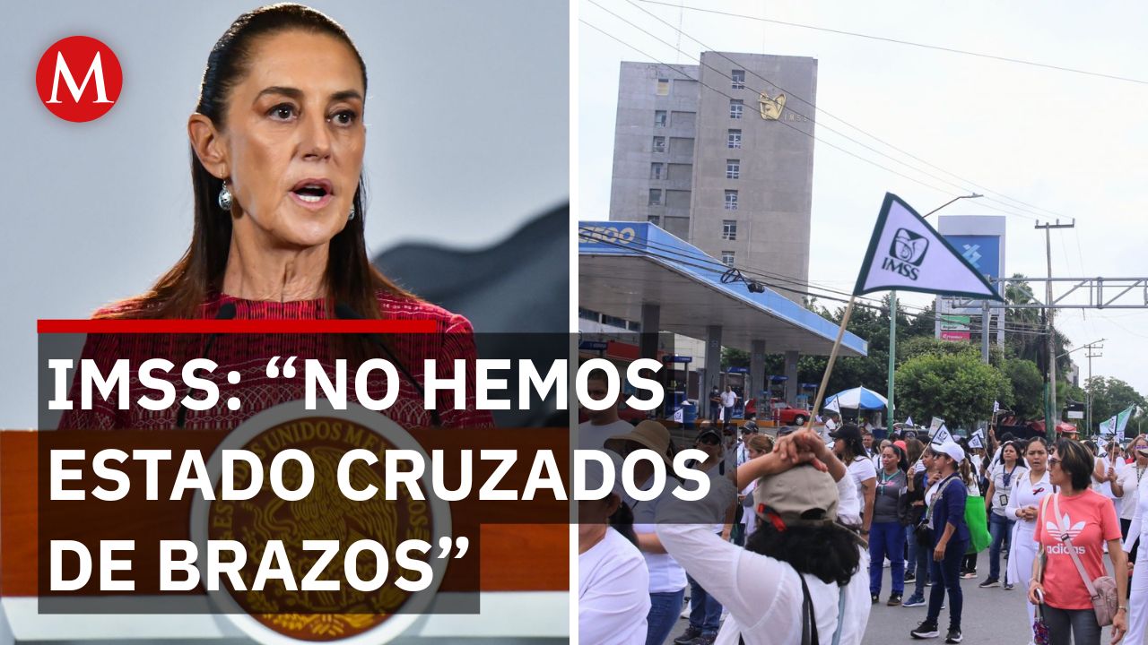 Sheinbaum responde a megamarcha del IMSS por insumos y salarios