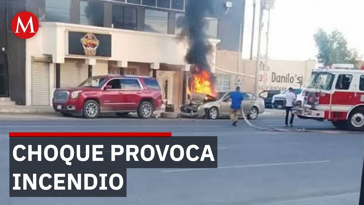 Choque en Ojinaga deja a una persona con quemaduras de segundo grado