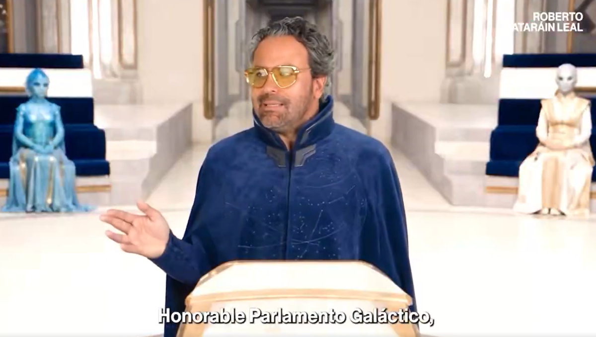 Diputado poblano rinde informe ante Parlamento Galáctico creado con IA | Captura de pantalla cuenta de X de Roberto Zataráin Leal