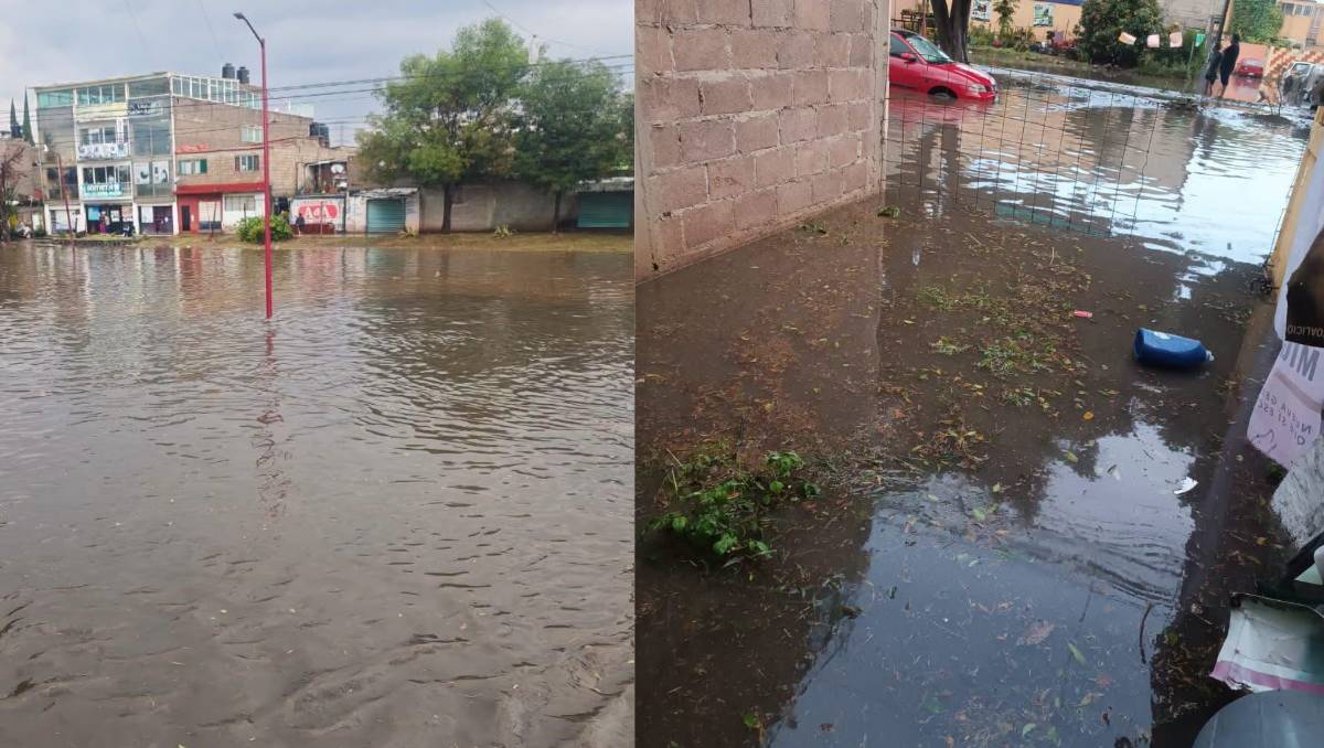 Las lluvias provocaron inundaciones en tres unidades habitacionales de Chicoloapan, además de daños materiales. | Foto: Facebook Vecinos Chicoloapan