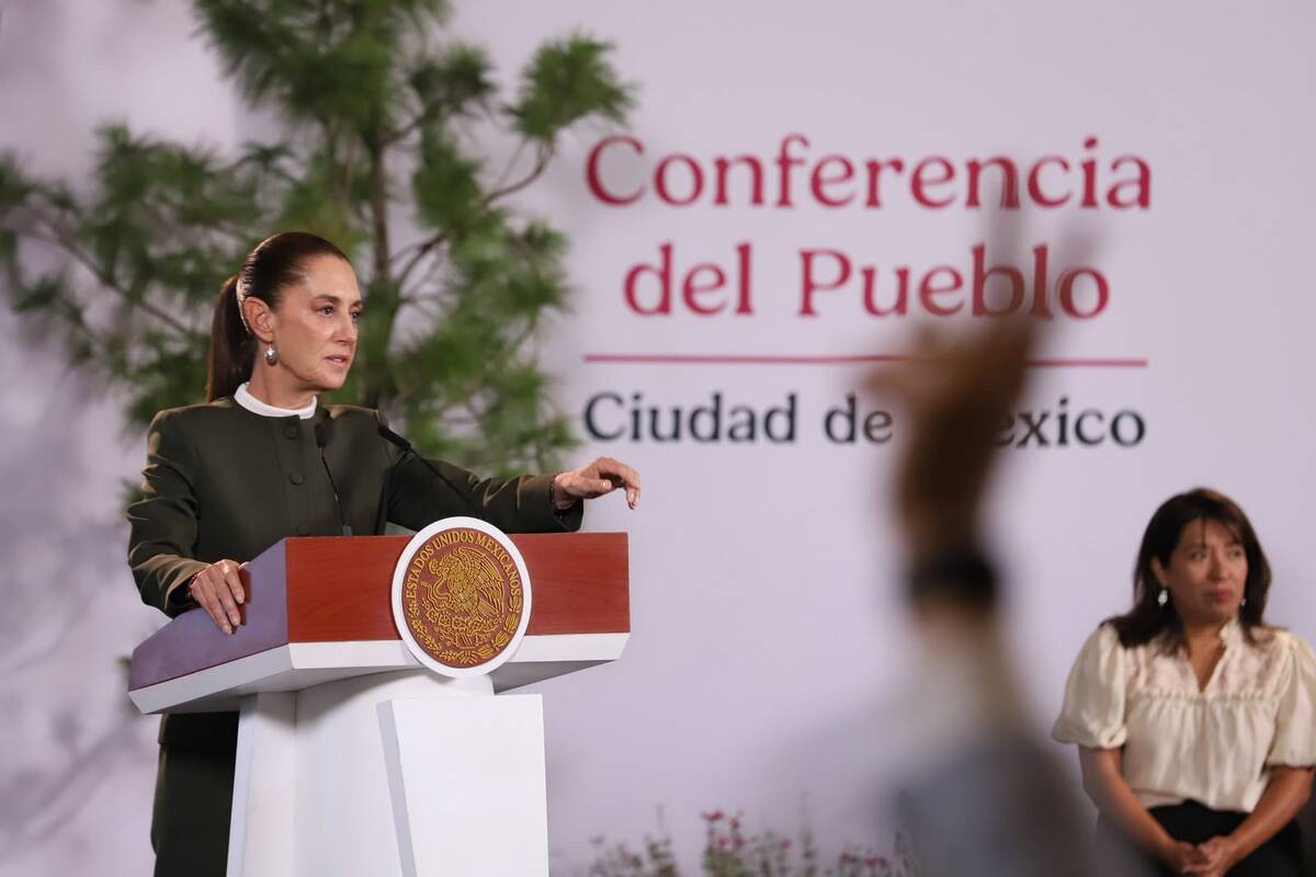 La presidenta Claudia Sheinbaum en La Mañanera del Pueblo. | Foto: Octavio Hoyo