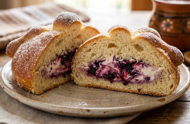 ¿Cómo rellenar un pan de muerto con zarza y queso? | IA