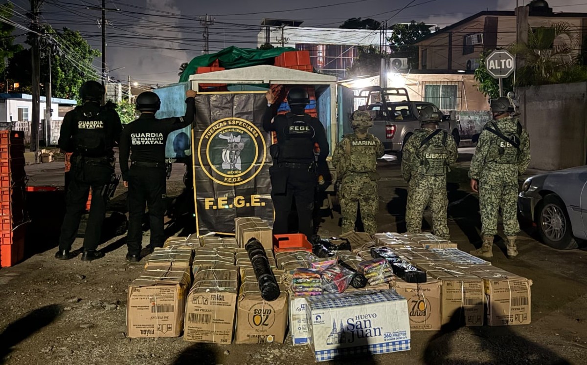 Detienen en Tampico dos personas que llevaba pirotecnia ilegal