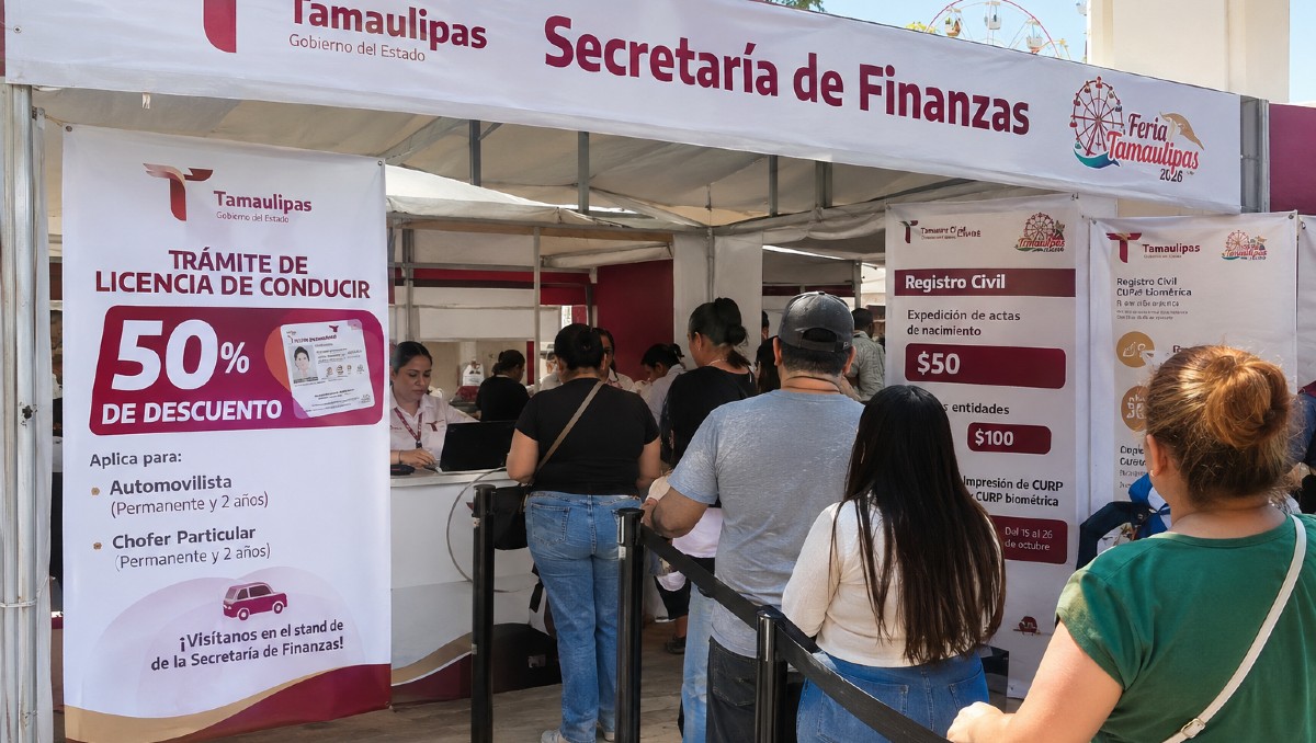 Feria Tamaulipas 2026: descuentos en licencias y actas de nacimiento. (Milenio IA)