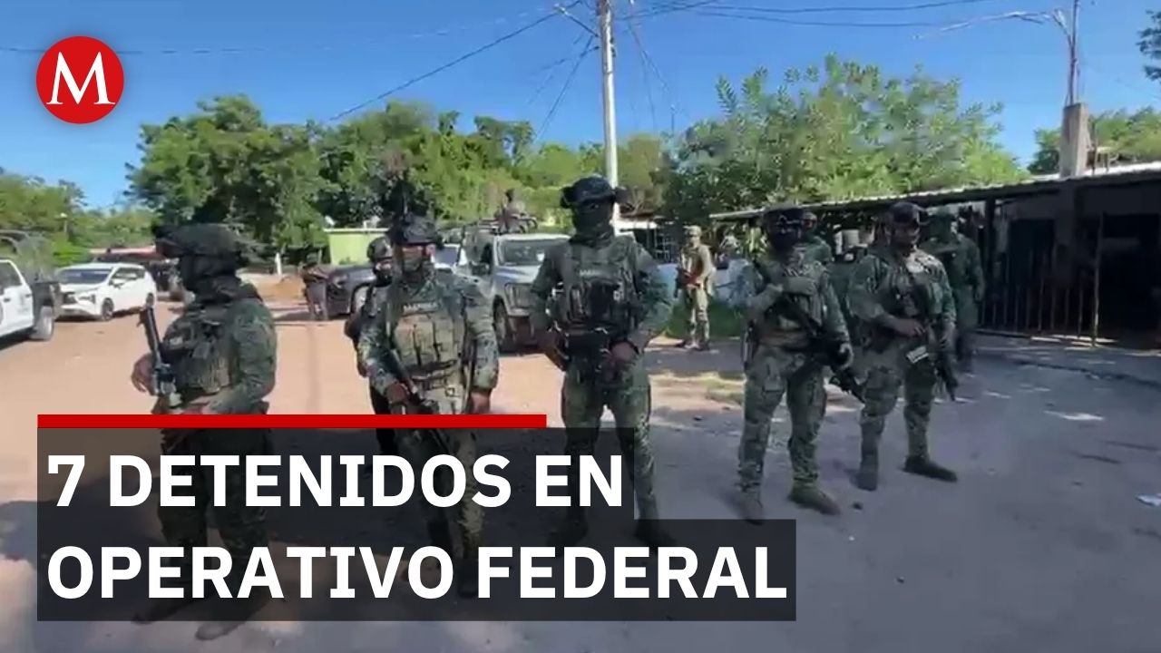 En un operativo conjunto detienen a 7 personas y aseguran armas en Culiacán