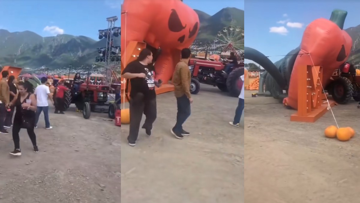 Video muestra cómo algunas personas corren al ver el tractor en movimiento. | Especial