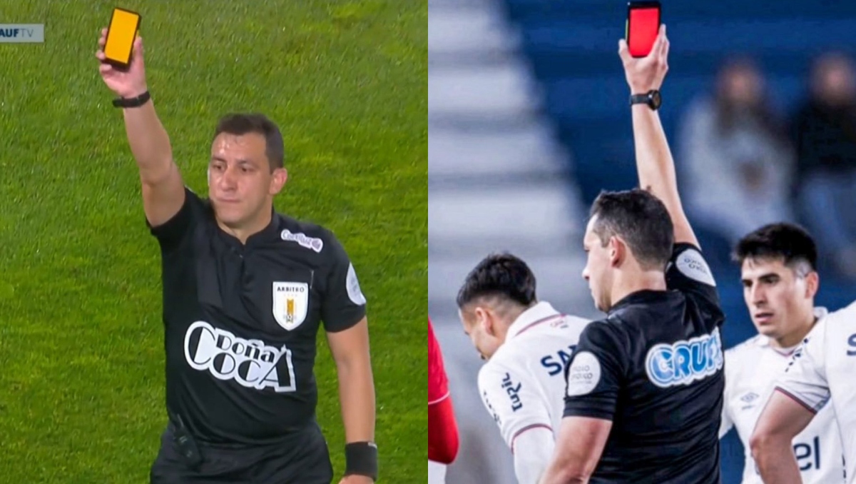 Futbol de Uruguay sorprende con tarjetas electrónicas para árbitros (Captura X)