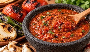 Receta para hacer una salsa roja tatemada (IA)