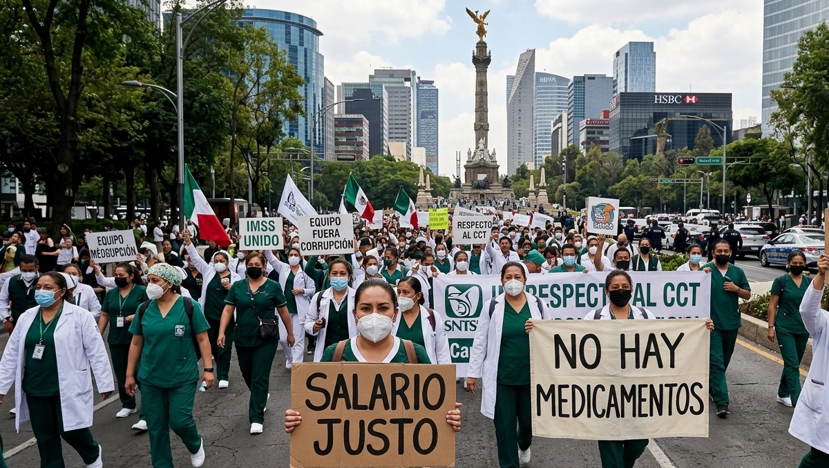 Trabajadores del IMSS continúan con las movilizaciones sociales a lo largo del día | IA DISCOVER