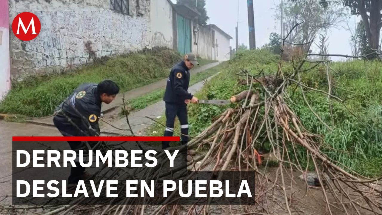 Autoridades piden extremar precauciones tras lluvias y derrumbes en Puebla