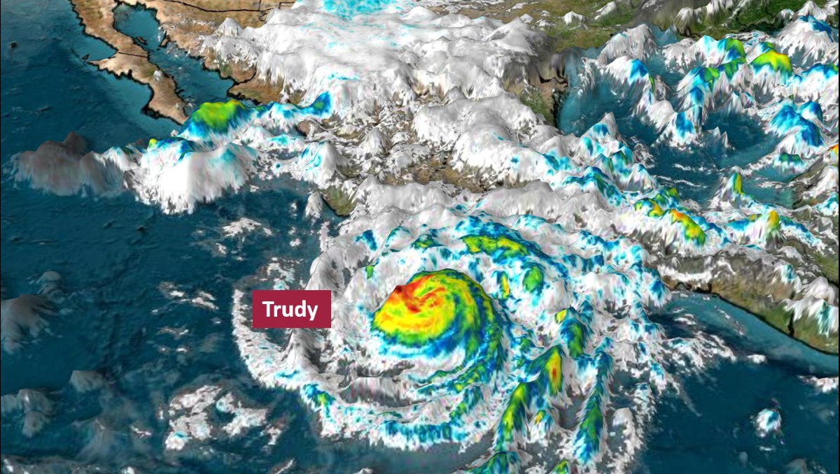 El huracán Trudy ocasionará lluvias intensas en zonas de México este 18 de octubre de 2026. | Foto: Conagua
