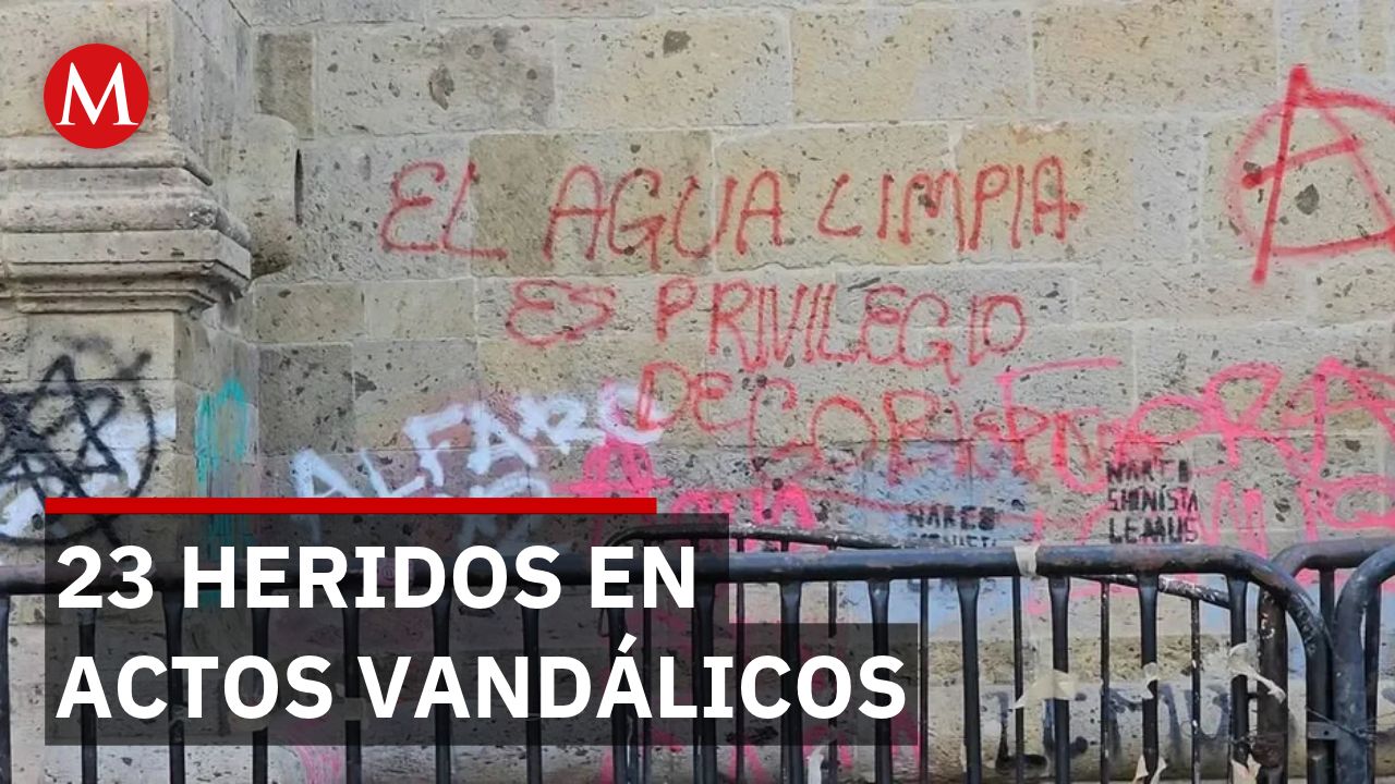Fachadas del Congreso y la catedral de Guadalajara resultan pintarrajeadas
