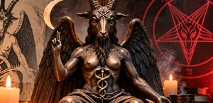 Una imagen hecha con IA de Baphomet causó revuelo en redes (IA)