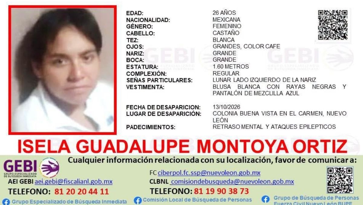 Isela Guadalupe Montoya Ortiz, de 26 años de edad. Foto: Especial