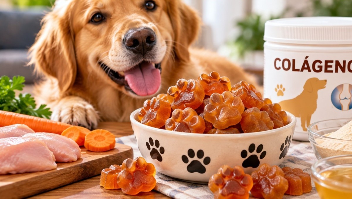 Receta para hacer gomitas de colágeno para perros (IA)