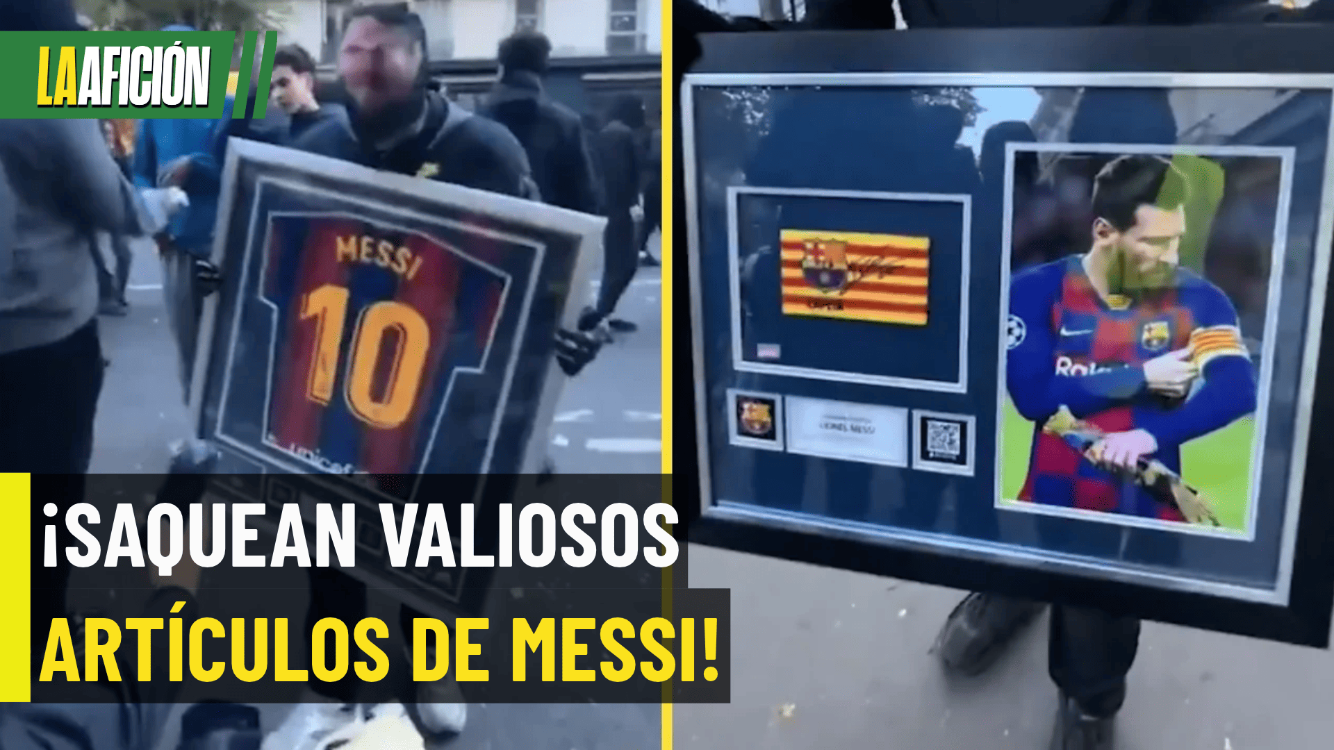 Roban una camiseta y un brazalete autografiados de Messi durante saqueos en París