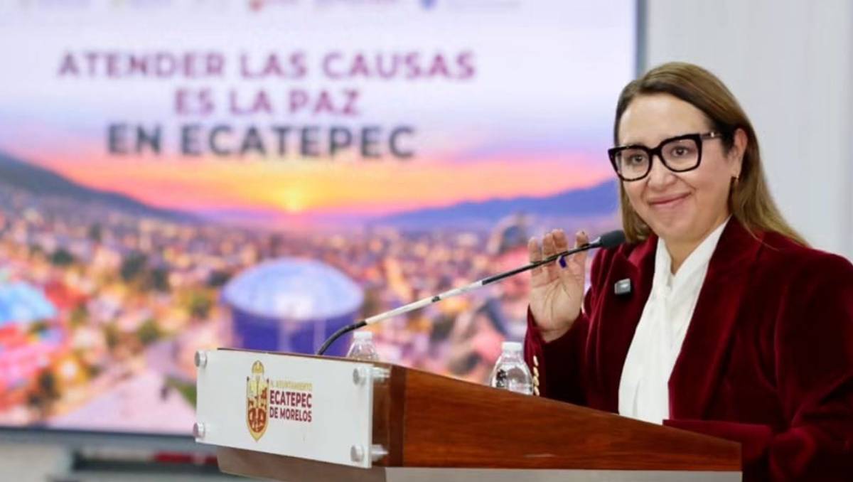 Azucena Cisneros atribuyó la reducción de delitos de alto impacto en Ecatepec al trabajo coordinado de fuerzas de seguridad. | Foto: Especial
