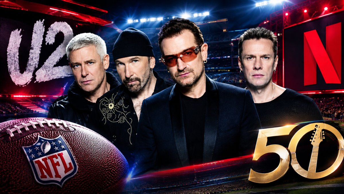 Confirmado. U2 dará show de medio tiempo de la NFL en Netflix por sus 50 años | IA M2