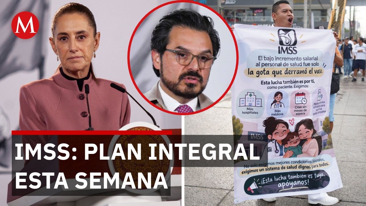 Sheinbaum anuncia plan de 5 puntos para el IMSS: aumento y contratos