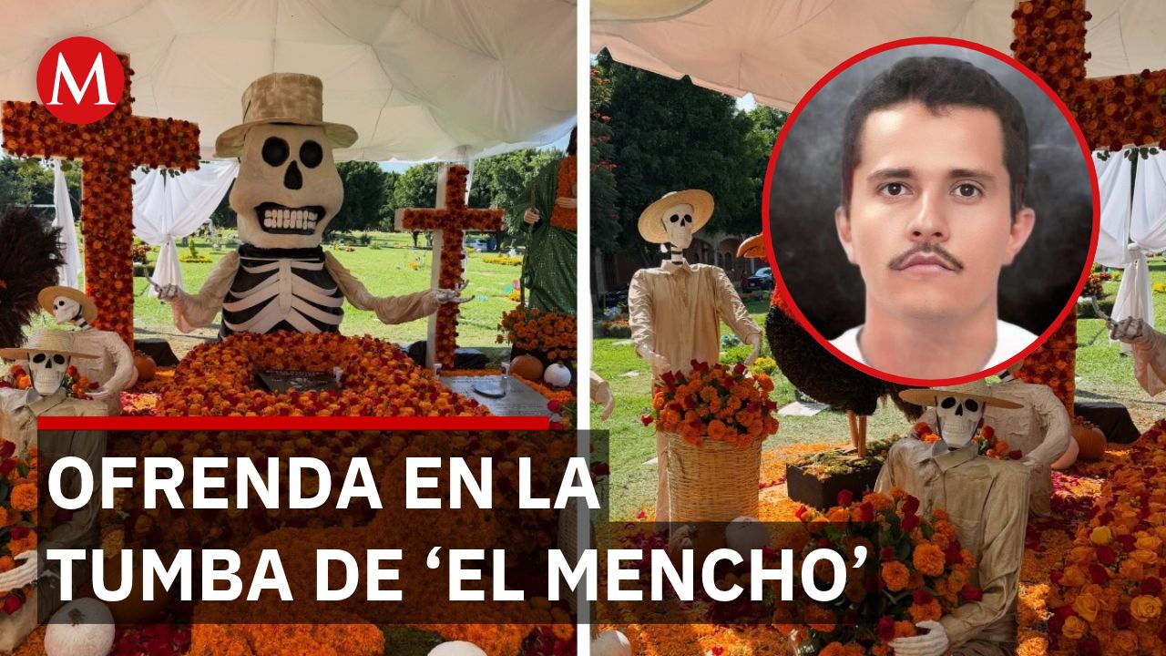 Tumba de 'El Mencho' amanece con flores y ofrendas para Día de Muertos