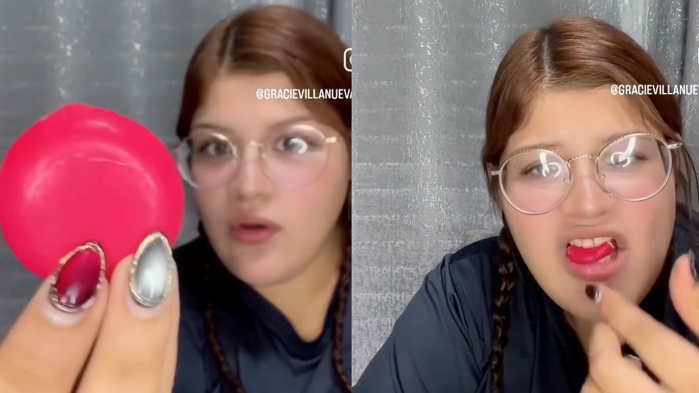 Critican a influencer por comerse el plástico de un queso Babybel