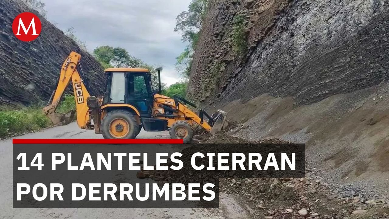 Derrumbes por lluvias suspenden clases en 14 escuelas de Oaxaca