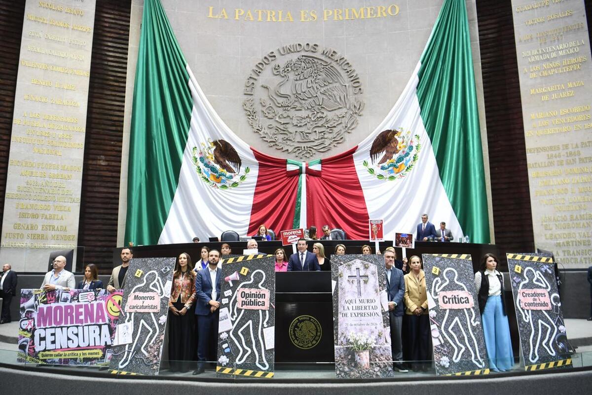 Morena defiende nueva legislación y rechaza que criminalice la sátira o la crítica política. | Foto: Especial