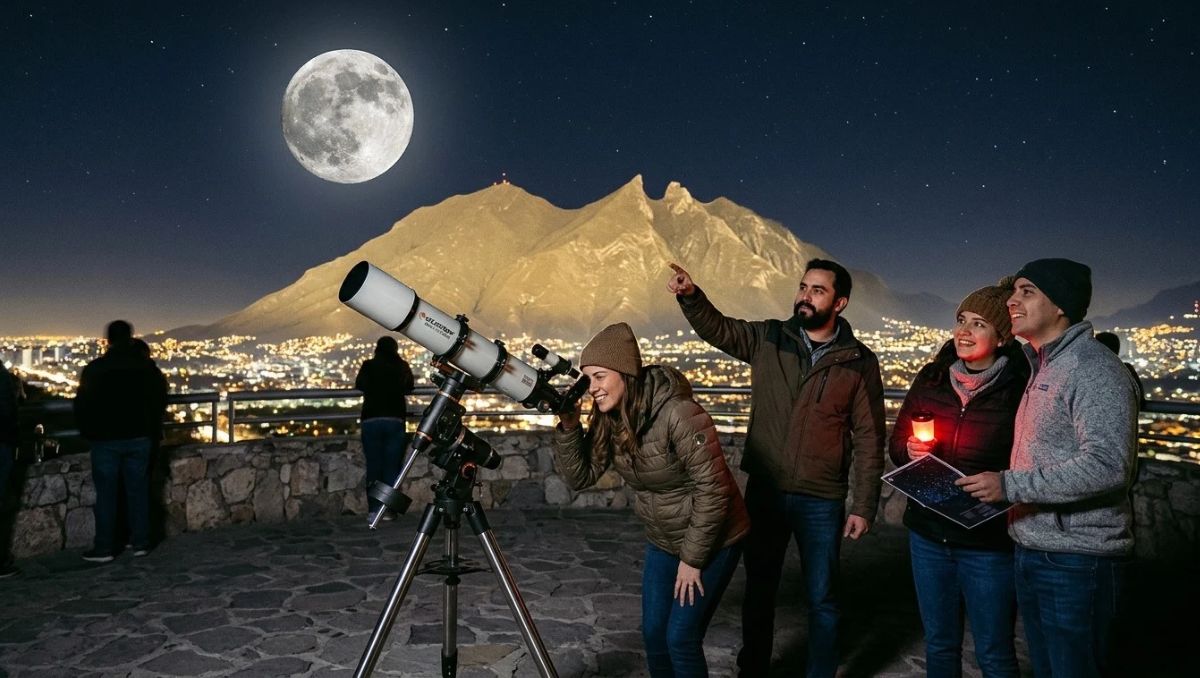 Una noche para disfrutar el cielo y contemplar la luna llena junto a tus seres queridos | Imagen generada con GEMINI